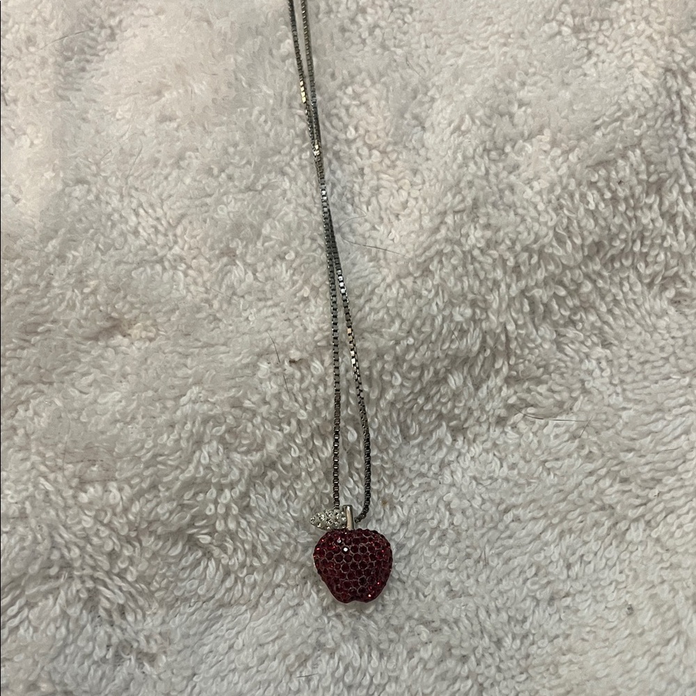 Elegant Red Apple Pendant Necklace